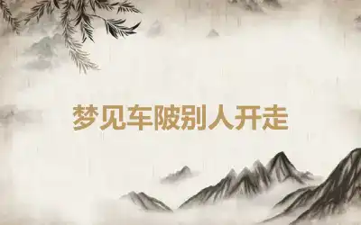 梦见车陂别人开走