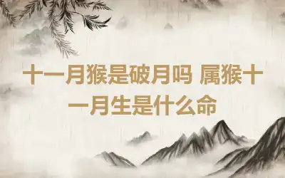 十一月猴是破月吗 属猴十一月生是什么命