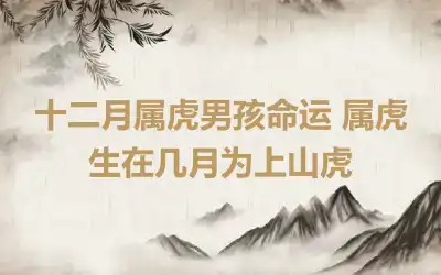 十二月属虎男孩命运 属虎生在几月为上山虎