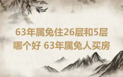 63年属兔住26层和5层哪个好 63年属兔人买房