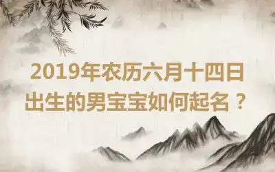 2019年农历六月十四日出生的男宝宝如何起名？