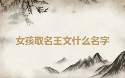 女孩取名王文什么名字