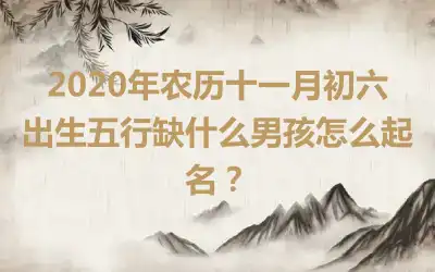 2020年农历十一月初六出生五行缺什么男孩怎么起名？