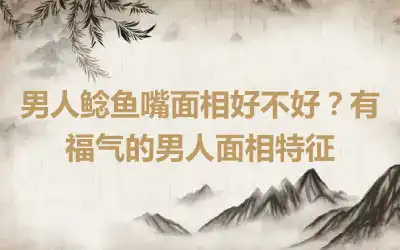 男人鲶鱼嘴面相好不好？有福气的男人面相特征