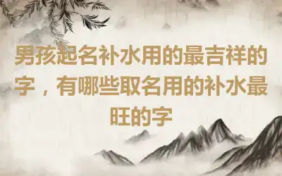 男孩起名补水用的最吉祥的字，有哪些取名用的补水最旺的字