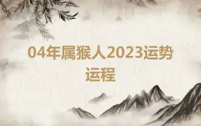 04年属猴人2023运势运程