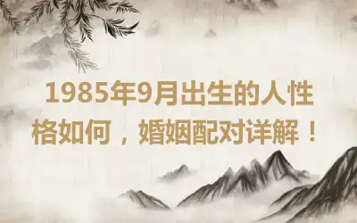 1985年9月出生的人性格如何，婚姻配对详解！