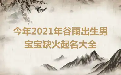 今年2021年谷雨出生男宝宝缺火起名大全