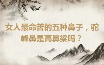 女人最命苦的五种鼻子，驼峰鼻是高鼻梁吗？