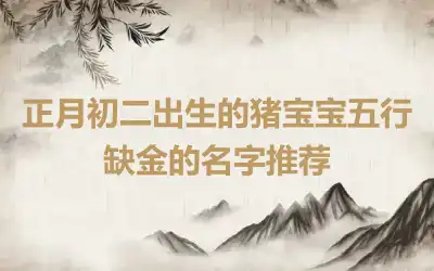 正月初二出生的猪宝宝五行缺金的名字推荐