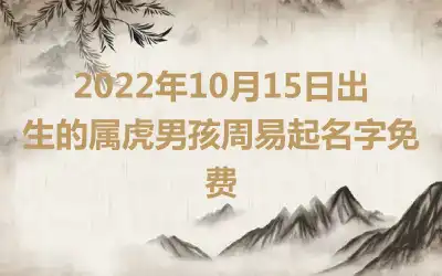 2022年10月15日出生的属虎男孩周易起名字免费