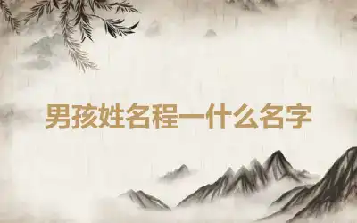 男孩姓名程一什么名字