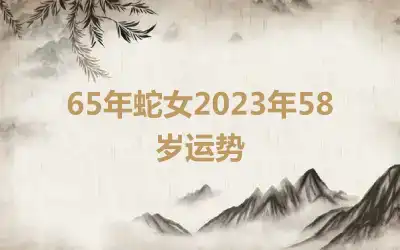 65年蛇女2023年58岁运势