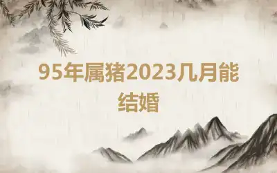 95年属猪2023几月能结婚