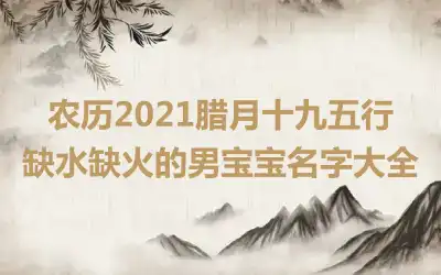 农历2021腊月十九五行缺水缺火的男宝宝名字大全