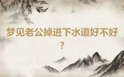 梦见老公掉进下水道好不好？