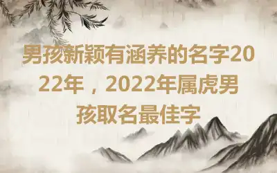 男孩新颖有涵养的名字2022年，2022年属虎男孩取名最佳字