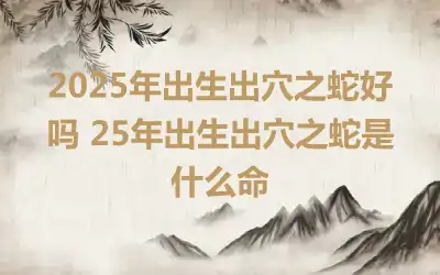 2025年出生出穴之蛇好吗 25年出生出穴之蛇是什么命