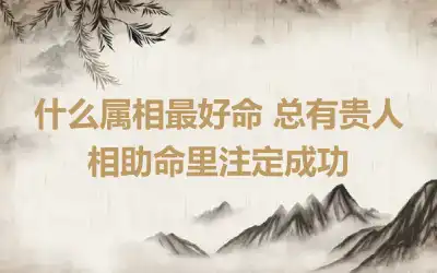 什么属相最好命 总有贵人相助命里注定成功