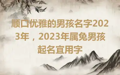 顺口优雅的男孩名字2023年，2023年属兔男孩起名宜用字