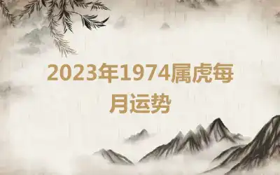 2023年1974属虎每月运势