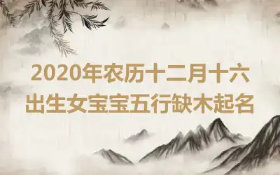 2020年农历十二月十六出生女宝宝五行缺木起名