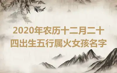 2020年农历十二月二十四出生五行属火女孩名字