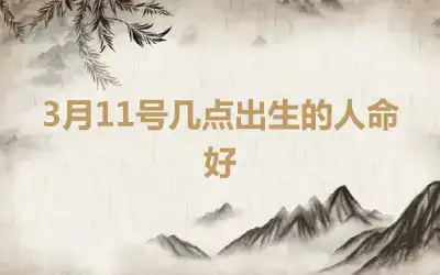 3月11号几点出生的人命好