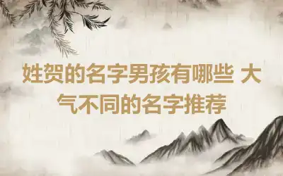 姓贺的名字男孩有哪些 大气不同的名字推荐