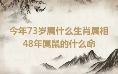 今年73岁属什么生肖属相 48年属鼠的什么命