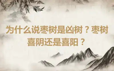 为什么说枣树是凶树？枣树喜阴还是喜阳？