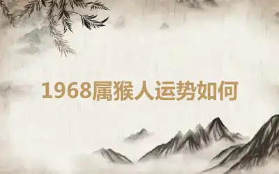 1968属猴人运势如何