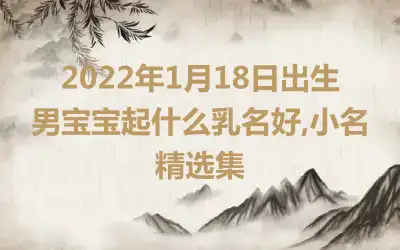 2022年1月18日出生男宝宝起什么乳名好,小名精选集