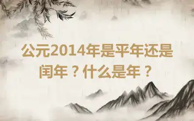 公元2014年是平年还是闰年？什么是年？