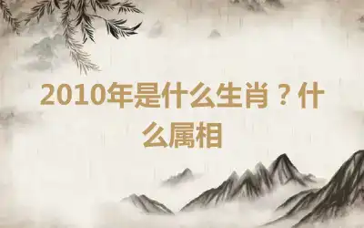 2010年是什么生肖？什么属相