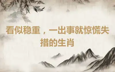 看似稳重，一出事就惊慌失措的生肖