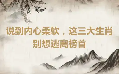 说到内心柔软，这三大生肖别想逃离榜首