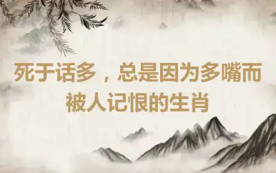 死于话多，总是因为多嘴而被人记恨的生肖