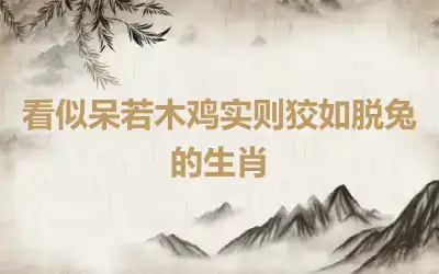 看似呆若木鸡实则狡如脱兔的生肖