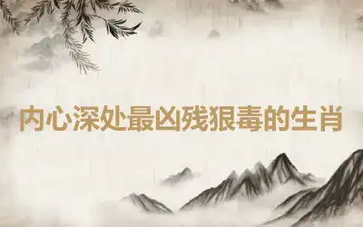 内心深处最凶残狠毒的生肖