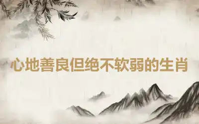 心地善良但绝不软弱的生肖