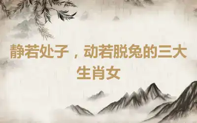 静若处子，动若脱兔的三大生肖女