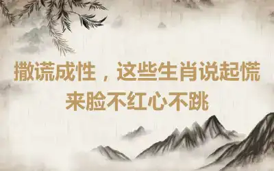 撒谎成性，这些生肖说起慌来脸不红心不跳